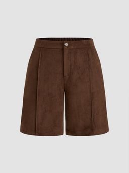 Cider - Suede Mid Rise Bermuda Shorts Curve & Plus