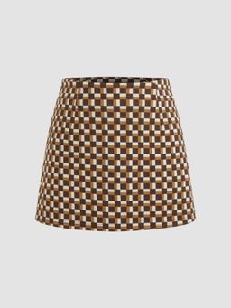 Cider - Low Rise Geometric Mini Skirt