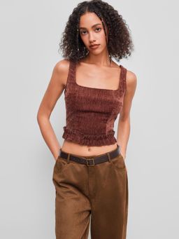 Cider - Square Neck Lettuce Trim Tank Top