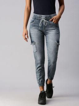 SHOWOFF - Womens Jogger Clean Look Grey Jeans