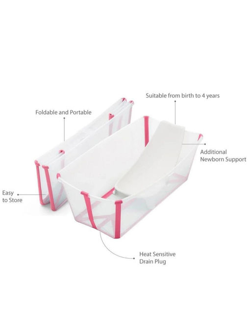 Stokke Pink Flexibath Stokke Flexi Bath Foldable Baby Travel