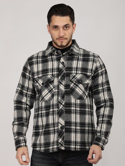 Price History of CHKOKKO Black Dlanxa Men Shacket from Nykaa