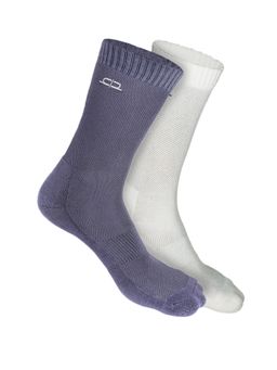 Heelium - Bamboo Crew Socks for Men - 2 Pairs - White - Grey - Odour Free - Anti Blister