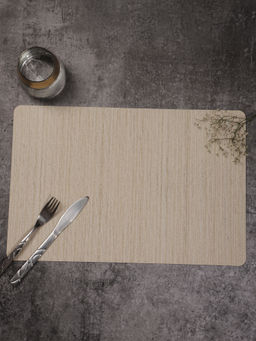 OBSESSIONS - Pack of 6 Heat Resistant Solid Table Placemats Light Beige (30x45 cm)