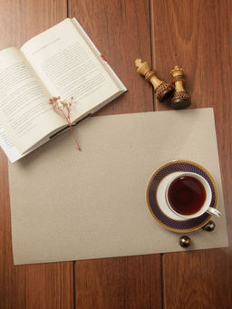 OBSESSIONS - Pack of 6 Heat Resistant Solid Table Placemats Dark Beige (30x45 cm)