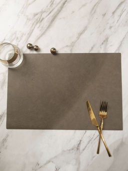 OBSESSIONS - Pack of 6 Heat Resistant Solid Table Placemats Dark Grey (30x45 cm)