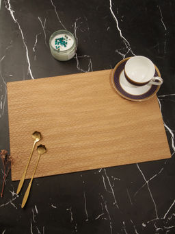 OBSESSIONS - Pack of 6 Heat Resistant Solid Table Placemats Camel (30x45 cm)