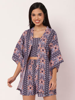 Moomaya - Womens Blue Co-ord (Set of 3)