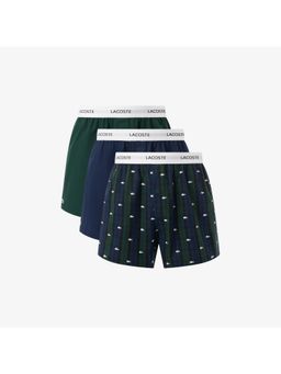 Lacoste - Men Multi-Color Cotton Plain Boxers (Pack Of 3)
