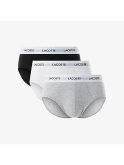 Lacoste - Men Multi-Color Cotton Blend Plain Briefs (Pack of 3)