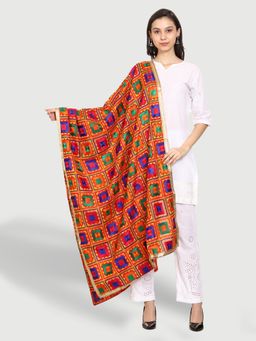 SWI STYLISH - Chiffon Multicolor Phulkari Dupatta