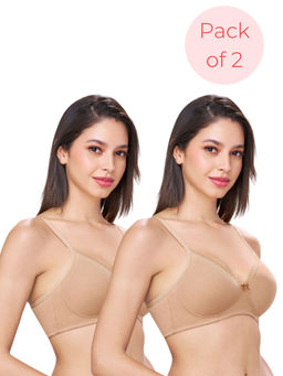 bodyline - Beth Beige Seamless Wire-Free Padded T-Shirt Bra (Pack of 2)