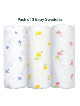 NINTARA BABY - White Extra-Large Swaddle (Pack of 3)