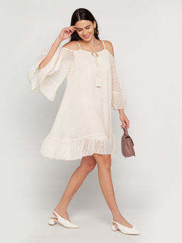 Zink London - Womens White Solid Mini Dress