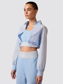 Muvazo - Blue Gro-Ove In Grid Shirt Style Top