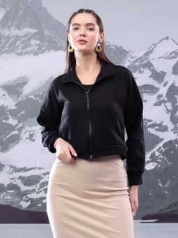 KOTTY - Women Zipper Closure Fleece Stylish Comfort Sweatshirt