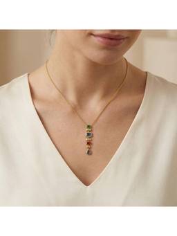 Nishani - Women Sterling Silver Multi-Color Stone Necklace