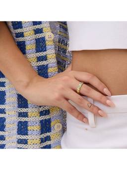 Nishani - Sterling Silver Geometric Multi-Colour CZ Ring for Women