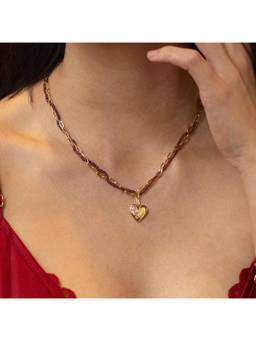 Nishani - Women Sterling Silver Multi-Colour Heart Necklace