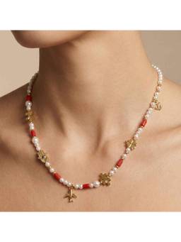 Nishani - Women Sterling Silver Pearl Link Beaded Necklace