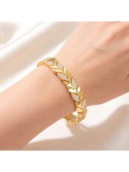 Salty - Women Stainless Steel White Stones Bangle
