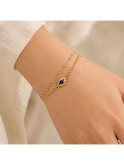 Salty - Women Stainless Steel Blue Evil Eye Bracelet
