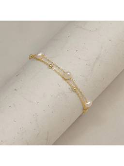 Salty - Women Stainless Steel White Pearl Bracelet
