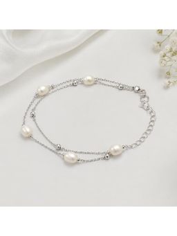 Salty - Women Stainless Steel White Pearl Bracelet