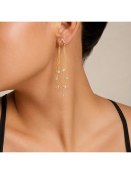 Salty - Women Stainless Steel Gold Stones Pair of Earrings