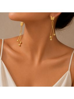 Salty - Women Stainless Steel Gold Statement Pair of Earrings