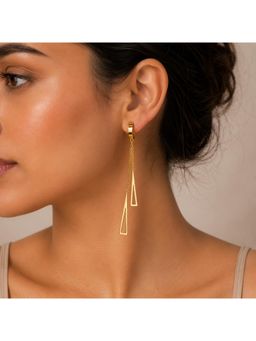 Salty - Women Stainless Steel Gold Statement Pair of Earrings