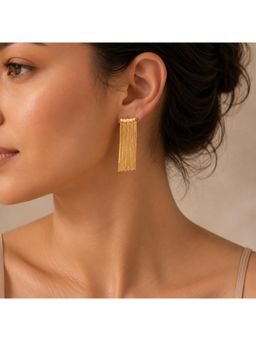 Salty - Women Stainless Steel Gold Statement Pair of Earrings