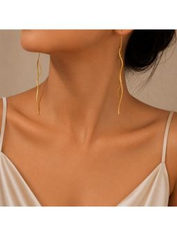 Salty - Women Stainless Steel Gold Statement Pair of Earrings