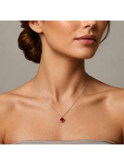 Salty - Women Stainless Steel Red Stones Necklace
