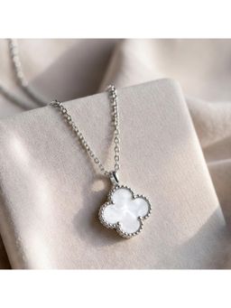 Salty - Women Stainless Steel Silver Stones Necklace
