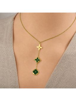 Salty - Women Stainless Steel Green Stones Necklace