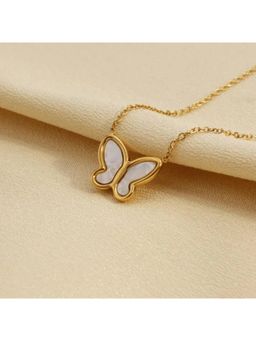 Salty - Women Stainless Steel White Stones Necklace