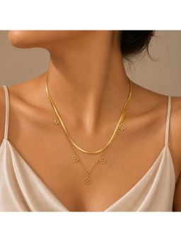 Salty - Women Stainless Steel White Stones Necklace