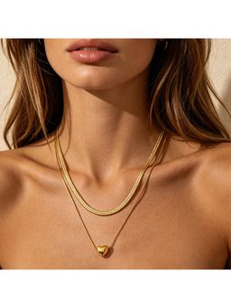 Salty - Women Stainless Steel Gold Statement Necklace