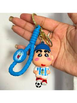 ISHKAARA - Shinchan Anime Football Boy Cartoon Keychain Blue Wrist Strap Bag