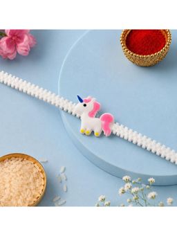 ISHKAARA - Kids Pink Unicorn Plastic Rakhi Cartoon Adjustable Rakhi