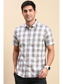 Classic Polo - Men's Half Sleeve Slim Fit Checked Shirt