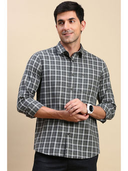 Classic Polo - Men's Olive Slim Fit Checked Shirt