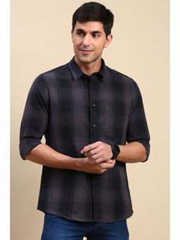 Classic Polo - Men's Grey Slim Fit Checked Shirt