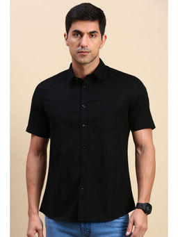 Classic Polo - Men's Half Sleeve Black Slim Fit Solid Shirt