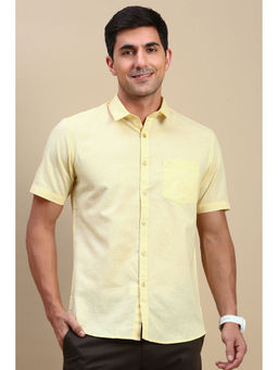 Classic Polo - Men's Half Sleeve Yellow Slim Fit Solid Shirt