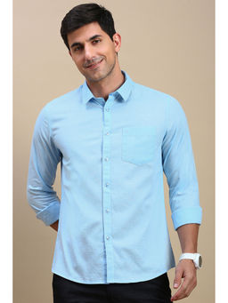 Classic Polo - Men's Blue Slim Fit Solid Shirt