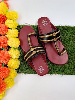 Postcard - Solid Maroon Kolhapuri