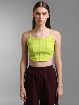 Kazo - Green Corset Look Tank Top