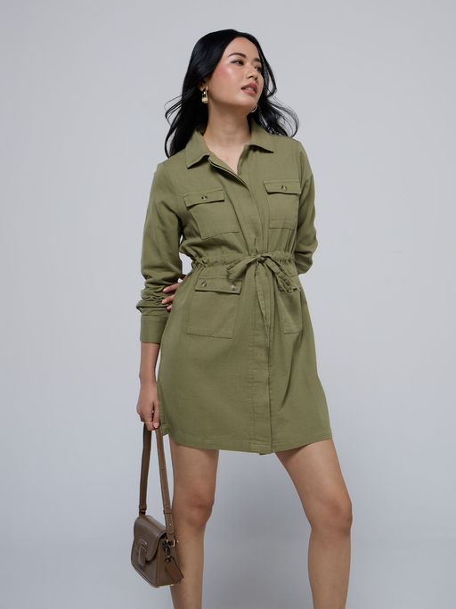 slim fit dress slacks Women's Olive Dress Light Khaki Green main image 1